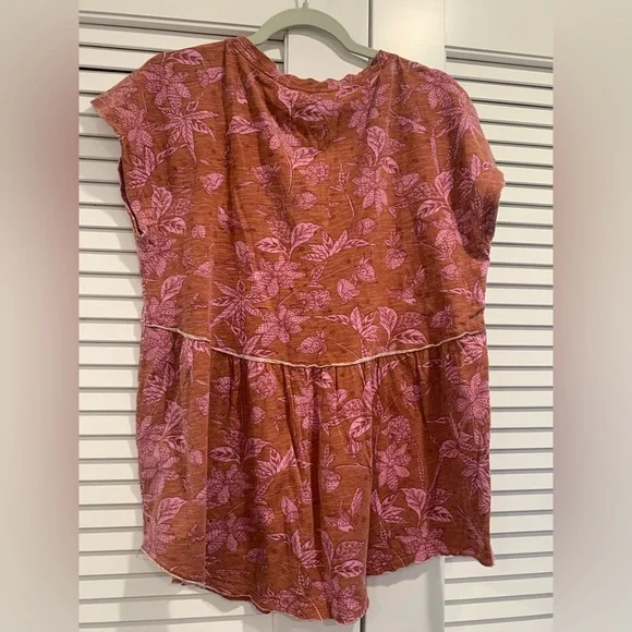 By Anthropologie floral paisley babydoll style‎ cotton top boho casual Small - Picture 6 of 6